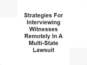 Remote Witness Interview Protocols for Multi-State Suits